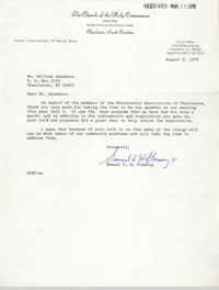 Letter from Samuel C. W. Fleming to William Saunders, August 8, 1979