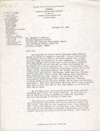 Letter from William Saunders to Charles F. McMillan, February 18, 1982