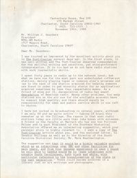 Letter from Paul Bailey Mason to William J. Saunders, November 29, 1989