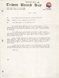 Trident United Way Memorandum, April 2, 1981