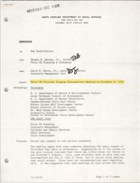 South Carolina Department of Social Services Memorandum, November 19, 1979