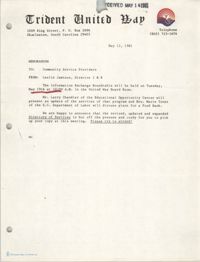 Trident United Way Memorandum, May 12, 1981