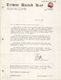 Trident United Way Memorandum, March 25, 1981