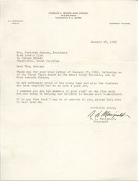 Letter from N. L. Manigault to Gertrude Graves, January 28, 1965