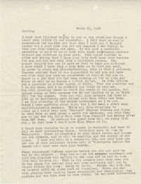 Letter from Sidney Jennings Legendre, March 31, 1943