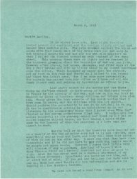 Letter from Sidney Jennings Legendre, March 9, 1943