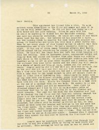 Letter from Sidney Jennings Legendre, March 20, 1944
