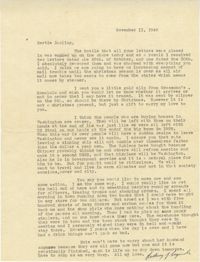 Letter from Sidney Jennings Legendre, November 11, 1942