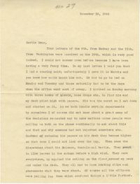 Letter from Sidney Jennings Legendre, November 18, 1942
