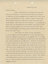 Letter from Sidney Jennings Legendre, October 30, 1942