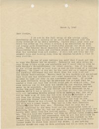 Letter from Sidney Jennings Legendre, March 6, 1943