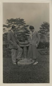 Unidentified couple in a garden