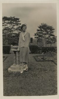 Unidentified woman in a garden