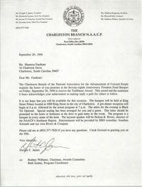 Letter from Dwight C. James to Shannon Faulkner, September 20, 1994