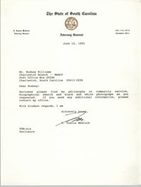 Letter from T. Travis Medlock to Rodney Williams, June 12, 1992
