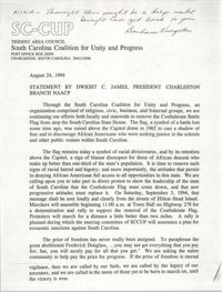 South Carolina Coalition for Unity and Progress Statement, August 24, 1994