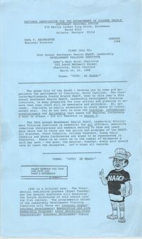 NAACP Southeast Regional Office Newsletter, January 1988