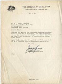 Letter from Jerry Spencer to Isaiah Bennett, July 5, 1979