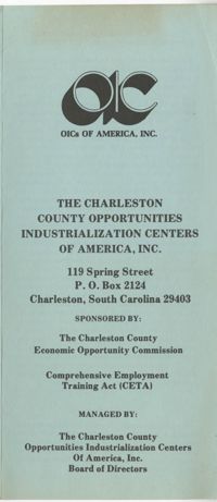 Pamphlet, The Charleston County Opportunities Industrialization Centers of America, Inc.