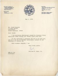 Letter from William W. Doar, Jr. to Isaiah Bennett, May 1, 1979
