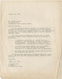 Letter from E. Ray McAfee to Isaiah Bennett, October 24, 1980