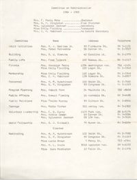 Committee on Administration, Coming Street YWCA, 1964 to 1965