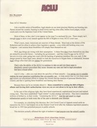 Letter from Ira Glasser to ACLU Members, 1997