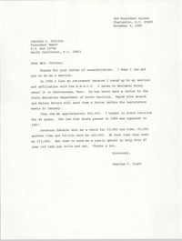 Letter from Septima P. Clark to Carolyn L. Collins, November 6, 1985