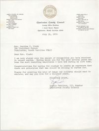 Letter from Lonnie Hamilton, III to Septima P. Clark, July 31, 1976