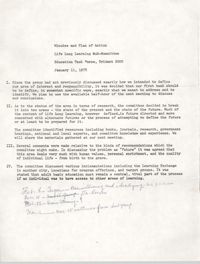 Minutes and Plan of Action at Life Long Learning Sub-Committee Education Task Force, January 11, 1978