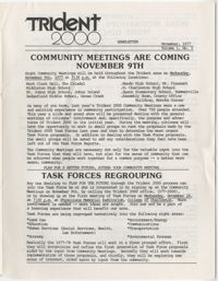 Trident 2000 Newsletter, November 1977, Volume 1, No. 1