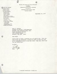 Letter from William Saunders to Mary A. Twining, September 30, 1977