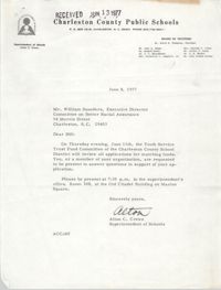 Letter from Alton C. Crews to William Saunders, June 8, 1977