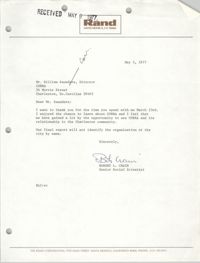 Letter from Robert L. Crain to William Saunders, May 5, 1977