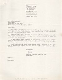 Letter from Charles Traynor Ferillo, Jr. to Bill Saunders, March 30, 1987