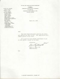 Letter from David J. Mack, III, March 20, 1979