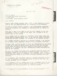 Letter from Gerald R. Ford to Edie D. Coord, July 14, 1978