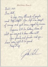 Letter from John Graham Altman, III to Bill Saunders, November 27, 1989