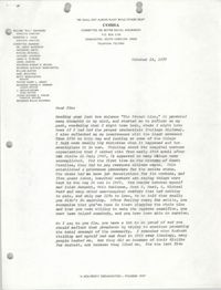 Letter from William Saunders, October 18, 1977