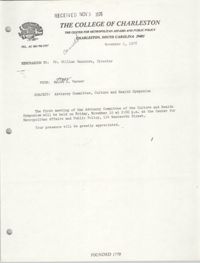College of Charleston Memorandum, November 1, 1978