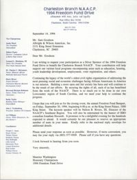 Letter from Maurice Washington to Sam Goodson, September 14, 1994
