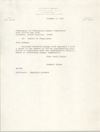 Letter from Russell Brown to the Commission on Continuing Lawyer Competence, December 13, 1982