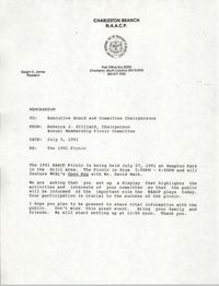 Memorandum, Rebecca J. Gilliard, July 5, 1991