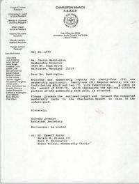 Letter from Dorothy Jenkins to Janice Washington, NAACP, May 31, 1990