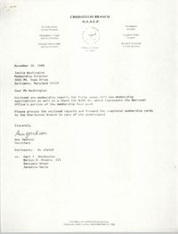 Letter from Ann Jackson to Janice Washington, NAACP, November 28, 1988