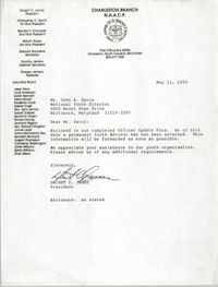 Letter from Dwight C. James to John A. Davis, May 11, 1990