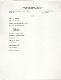Agenda, Freedom Fund Drive, National Association for the Advancement of Colored People, January 22, 1992