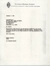 Letter from Robert McCallum to Raymond S. Baumil, December7, 1983