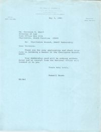 Letter from Russell Brown to Veronica G. Small, May 2, 1983