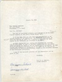 Letter from Christine O. Jackson to Mrs. Charles Gilliard, January 17, 1968